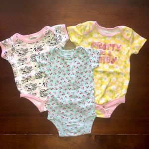 Baby Girl Onesies, Set of 3